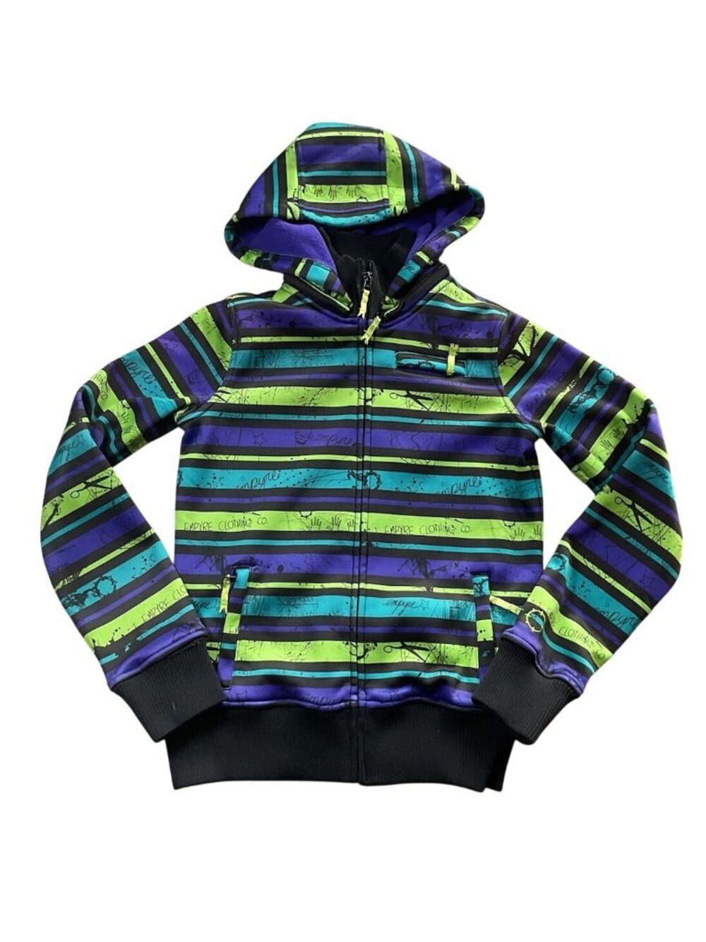 Empyre Y2K VTG Snow Fleece Womens Printed Hoodie Med Snowboard Grunge Gorpcore
